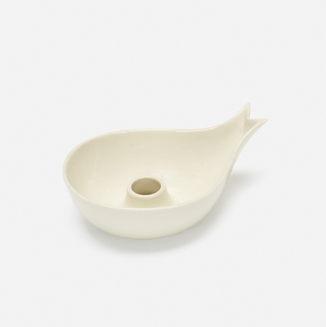 Eva Zeisel, candleholder: Eva Zeisel candleholder Riverside Ceramics CompanyHungary / USA, 1947glazed porcelain5.5 w x 4 d x 2 h in (14 x 10 x 5 cm) Provenance: Collection of the artist