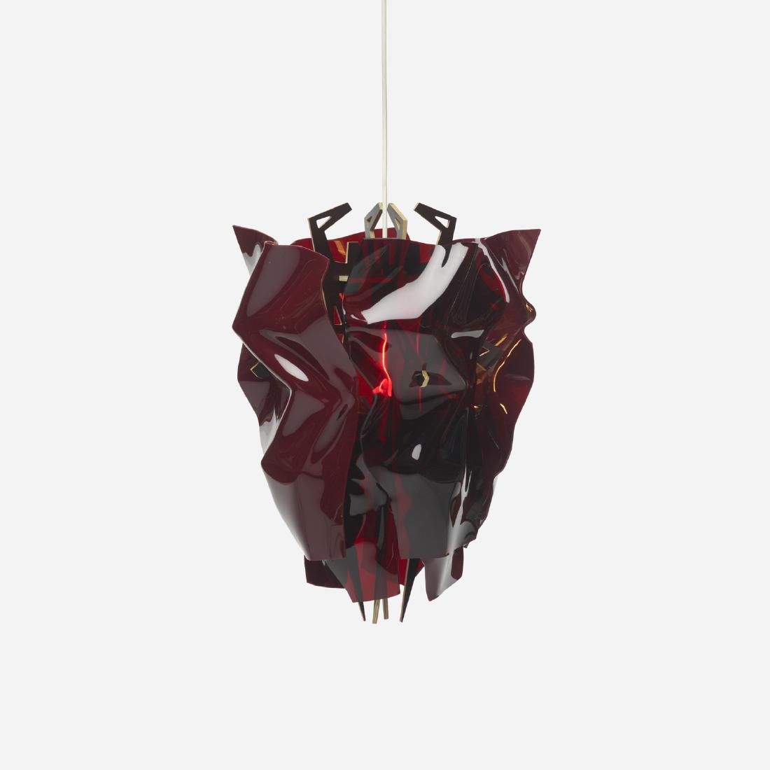 Jorge Pardo, pendant light: Jorge Pardo pendant light Cuba/USA, c. 2000molded plastic, laminated plywood17 dia x 22 h in (43 x 56 cm) Provenance: Estate of Marion Boulton Stroud, Philadelphia