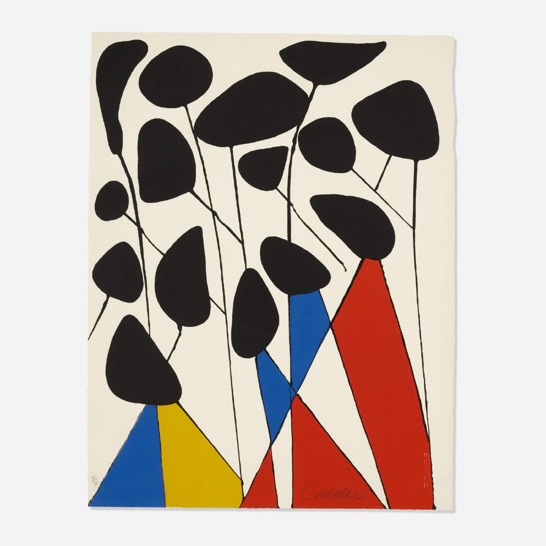 Alexander Calder, Untitled (Magie Eolienne portfolio): Alexander Calder Untitled (from the Calder, Magie Eolienne portfolio) 1972lithograph on Arches paper25.5 h x 19.5 w in (65 x 50 cm) Signed and numbered to lower edge 'Calder 36/75'. This work is