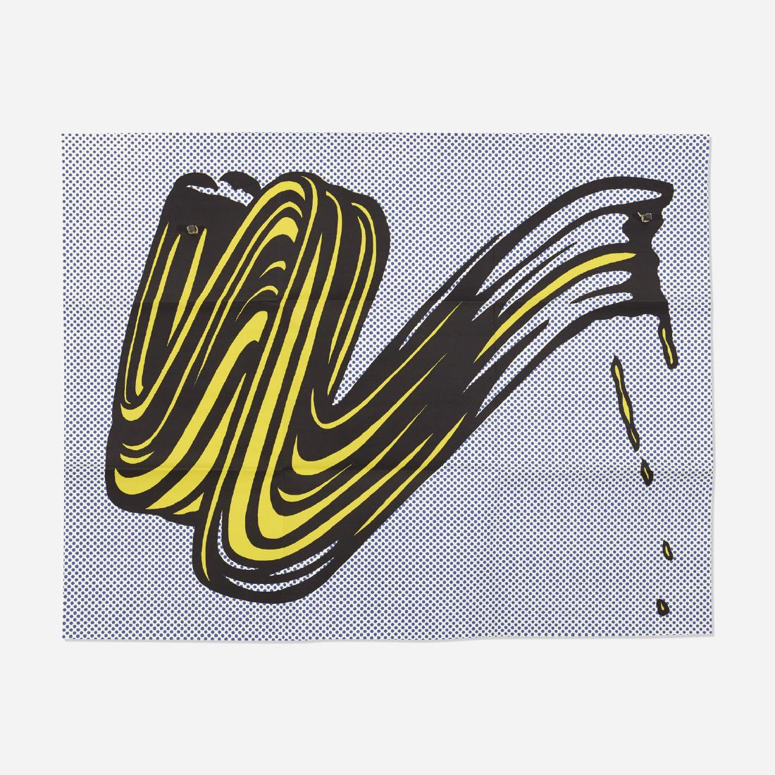 Roy Lichtenstein, Brushstroke (Castelli mailer): Roy Lichtenstein Brushstroke (Castelli mailer) 1965offset lithograph on paper28.5 h x 22.25 w in (72 x 57 cm) Signed to lower edge 'R. Lichtenstein'. This work is from an unknown edition printed
