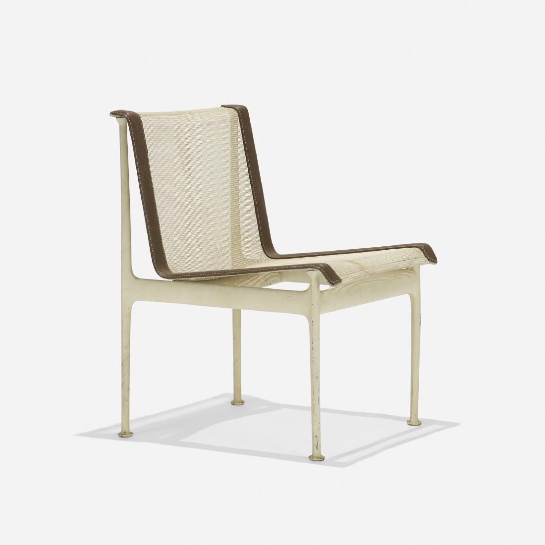 Richard Schultz, Early Production dining chair: Richard Schultz Early Production Leisure Collection dining chair Knoll InternationalUSA, 1966powder-coated aluminum, vinyl, nylon19 w x 24.5 d x 31 h in (48 x 62 x 79 cm) The armless chair