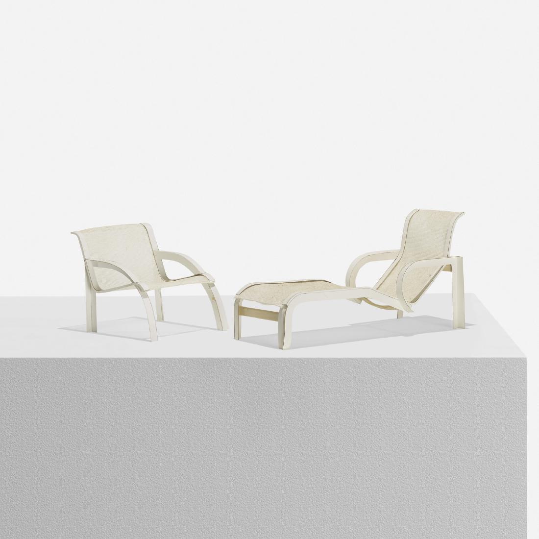 Richard Schultz, Models, C Extrusion lounge & chair: Richard Schultz Models for the C Extrusion chaise lounge and lounge chair USA, 2000matte board, nylon, balsa wood7 w x 15 d x 8.5 h in (18 x 38 x 22 cm) These models were never put into productio