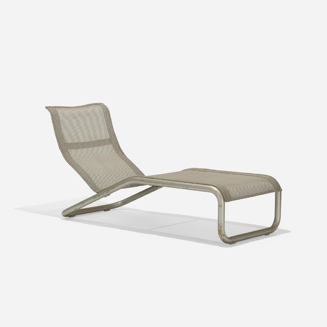 Richard Schultz, Prototype Contour chaise lounge: Richard Schultz Prototype Contour chaise lounge Knoll InternationalUSA, c. 1985enameled steel, nylon26 w x 68 d x 33 h in (66 x 173 x 84 cm) Richard Schultz designed this series of products