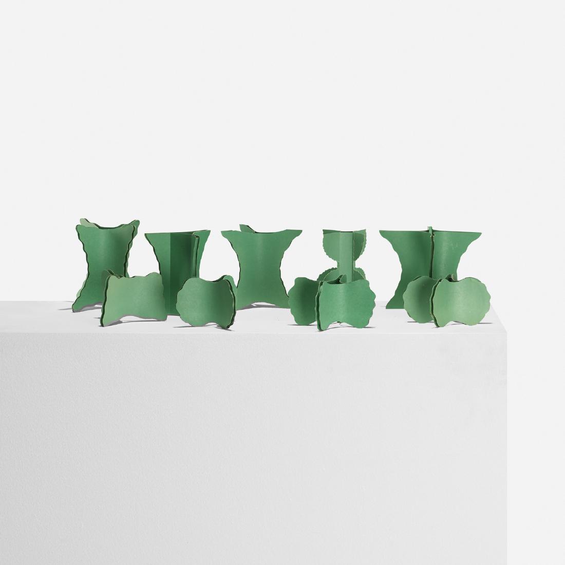 Richard Schultz, Models for Topiary table bases, nine: Richard Schultz Models for Topiary table bases, set of nine USA, c. 1992construction paper7 w x 6 d x 6.5 h in (18 x 15 x 17 cm)