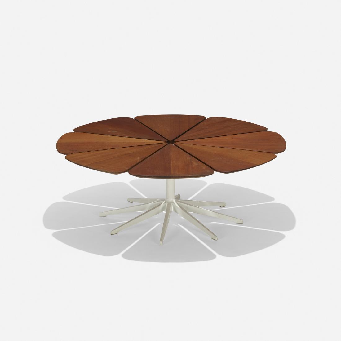 Richard Schultz, Early Petal coffee table: Richard Schultz Early Petal coffee table Knoll AssociatesUSA, c. 1960redwood, enameled aluminum42 dia x 15 h in (107 x 38 cm) The original Petal table design was conceived with a redwood to