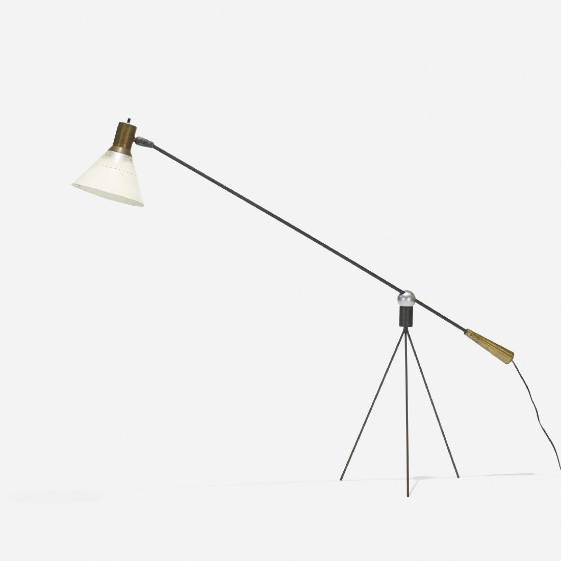 Gilbert Watrous, floor lamp: Gilbert Watrous floor lamp Heifetz Manufacturing Co.USA, 1951enameled steel, enameled aluminum, brass40 w x 13 d x 48 h in (102 x 33 x 122 cm) This design received the special prize in the