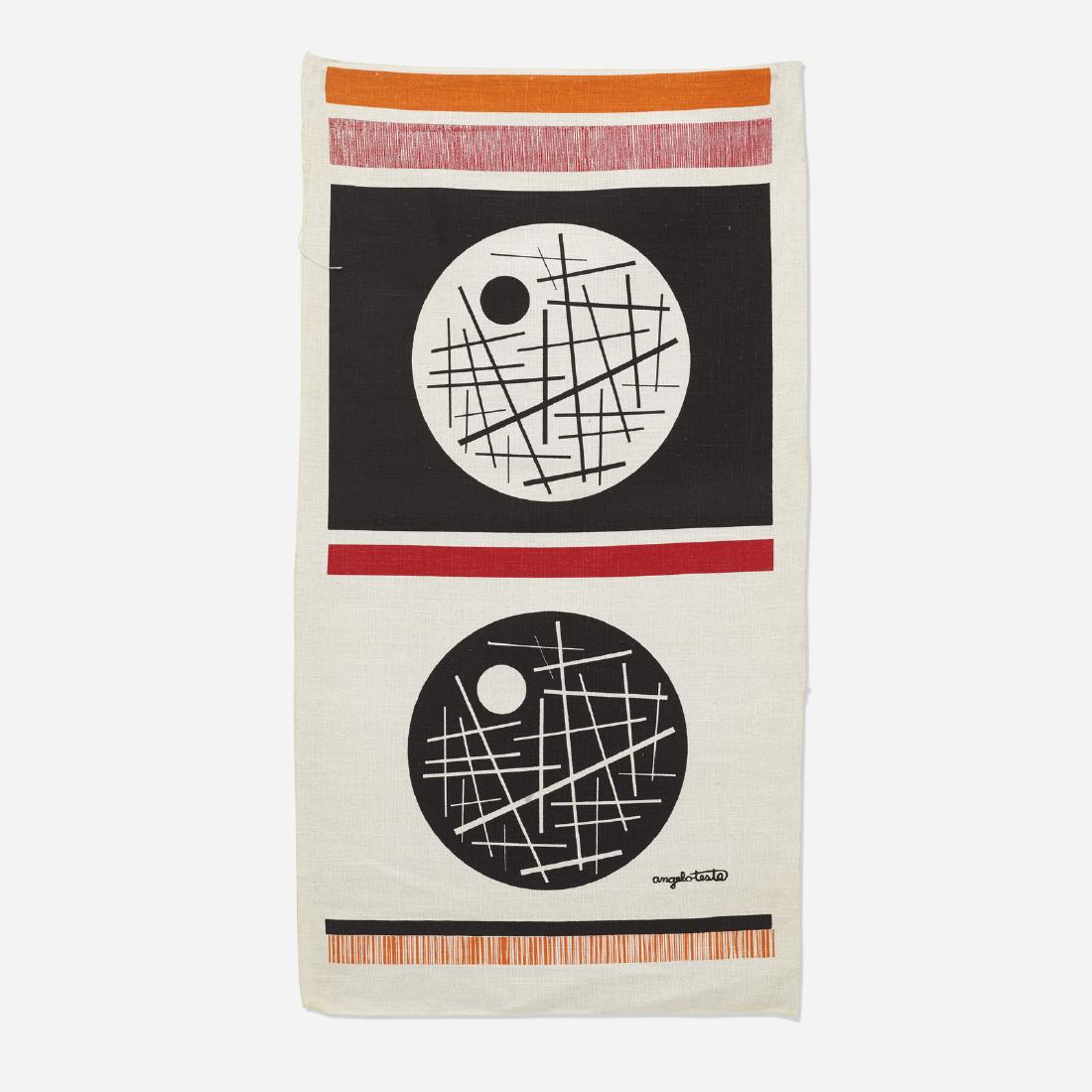 Angelo Testa, Lines in Circle: Angelo Testa Lines in Circle USA, 1972screenprint on linen51 h x 26.5 w in (130 x 67 cm) Printed signature to lower right: [Angelo Testa]. Provenance: Collection of Daniel