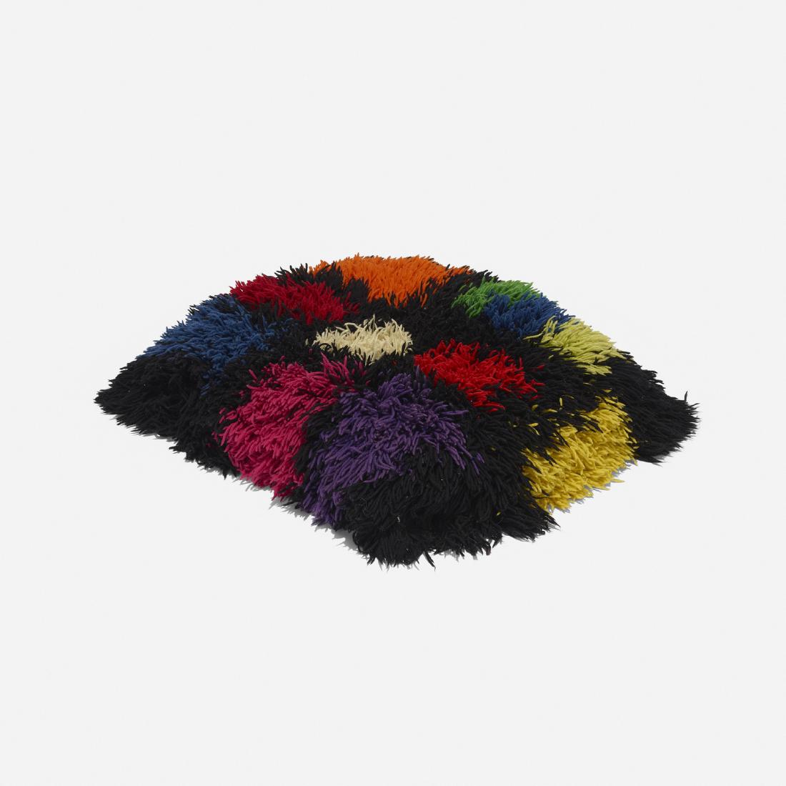 Angelo Testa, Tuffet: Angelo Testa Tuffet USA, c. 1965hand-knotted yarn31 w x 28 d x 7 h in (79 x 71 x 18 cm) Provenance: Collection of Daniel Czubak, Chicago