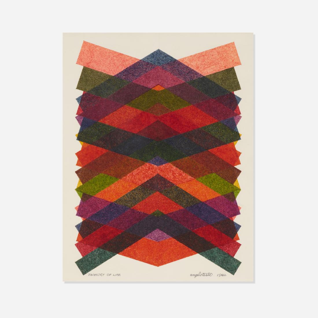 Angelo Testa, Tapestry of Life: Angelo Testa Tapestry of Life USA, 1982ink on paper22 h x 18 w in (56 x 46 cm) Signed, titled and dated to lower edge: [Tapestry of Life Angelo Testa 1982]. Provenance: Co