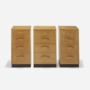 Saarinen, Swanson, & Saarinen Swanson, three cabinets: Eliel Saarinen, J. Robert Swanson, Pipsan Saarinen Swanson set of three cabinets from the Flexible Home Arrangements series Johnson Furniture CompanyUSA, 1939 / 1948birch, walnut, aluminum17 w x 2