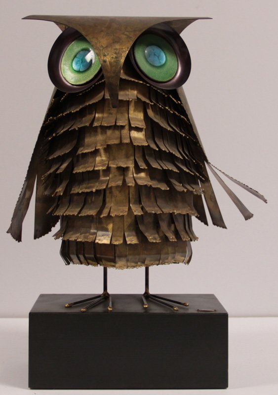 VINTAGE C JERE MID CENTURY METAL OWL SCULPTURE (1 of 6)