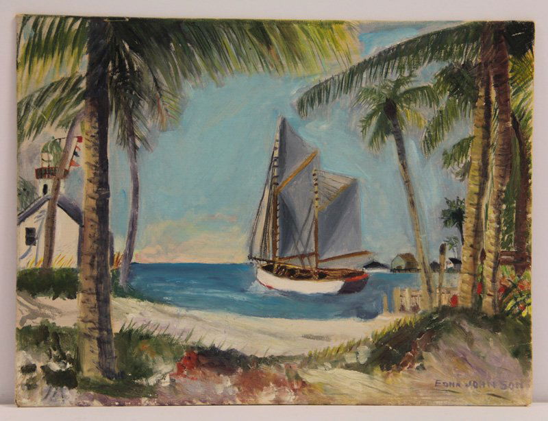 EDNA JOHNSON OIL PAINTING ON BOARD (1 of 4)