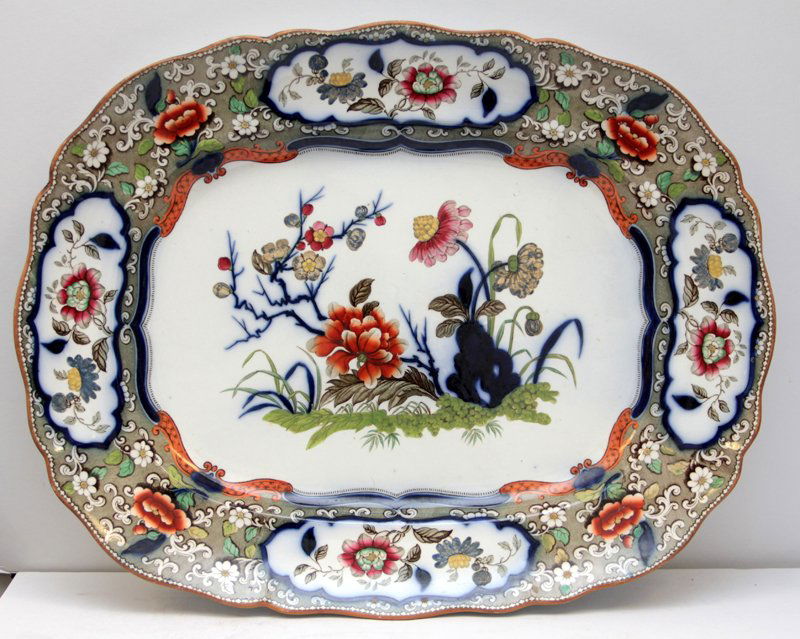 ANTIQUE ENGLISH IRONSTONE MINTON AND HOLLINS PLATTER (1 of 8)