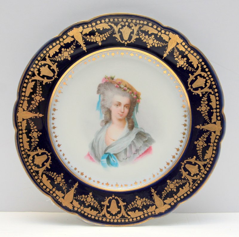 ANTIQUE SEVRES PORTRAIT PORCELAIN PLATE (1 of 5)