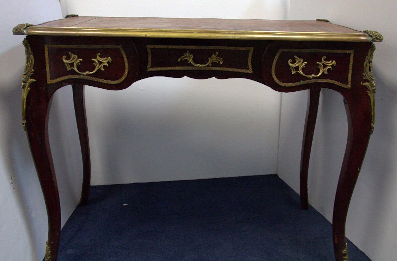 Louis XV Style Bronze Mounted Desk W/ Leather Top (1 of 4)