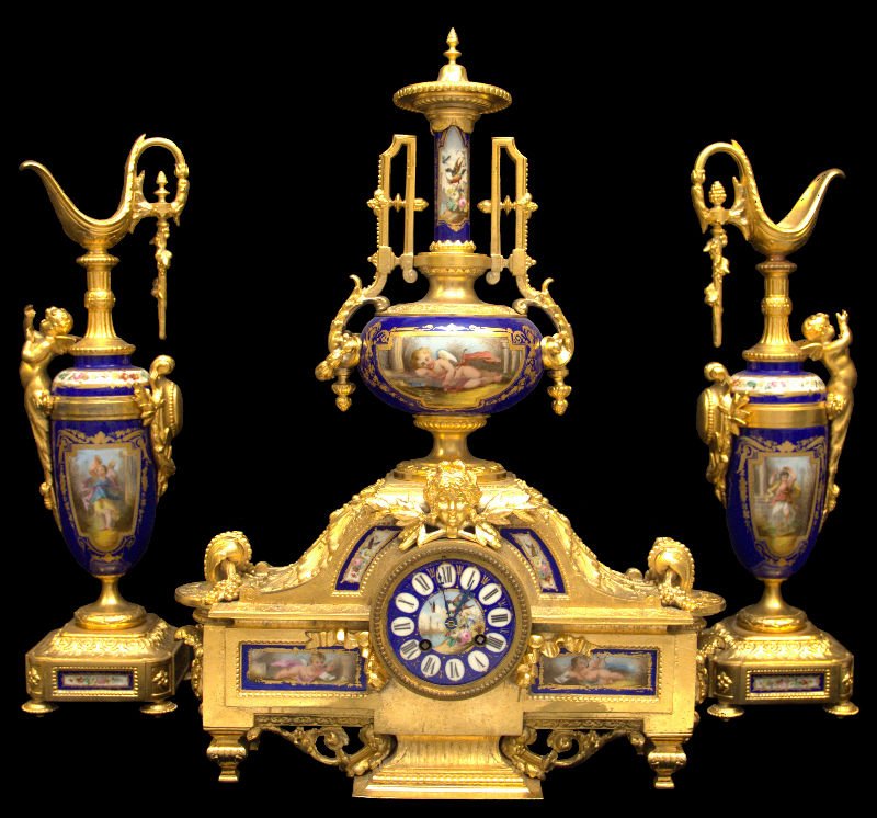 Antique Sevres Porcelain & Bronze Garniture Set (1 of 9)