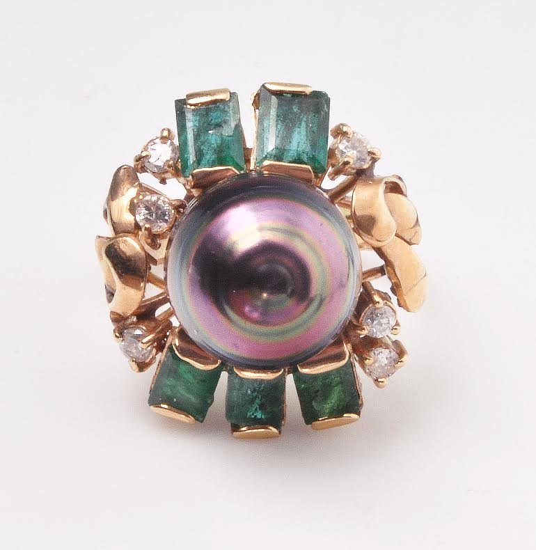 This is a contemporary cultured pearl, diamond and (1 of 1)