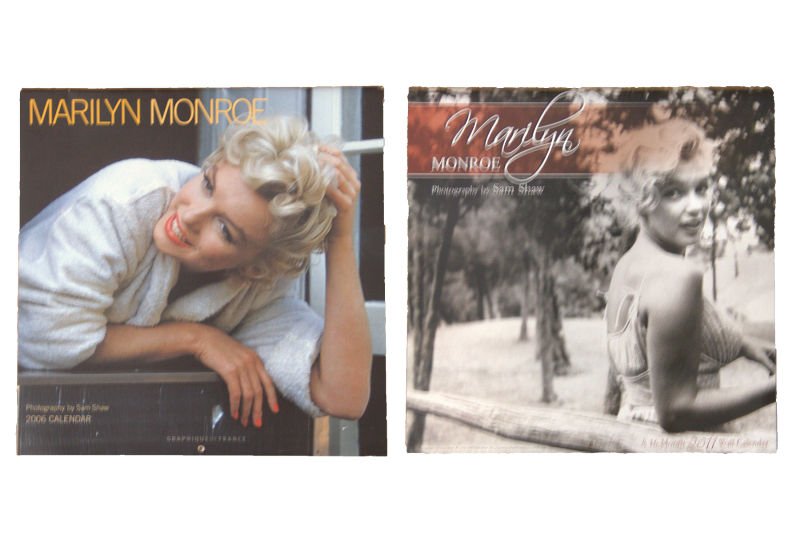 Marilyn Monroe Wall Calendars: Set of two Marilyn Monroe wall calendars featuring Photography by Sam Shaw, one of Monroe's closest friends.