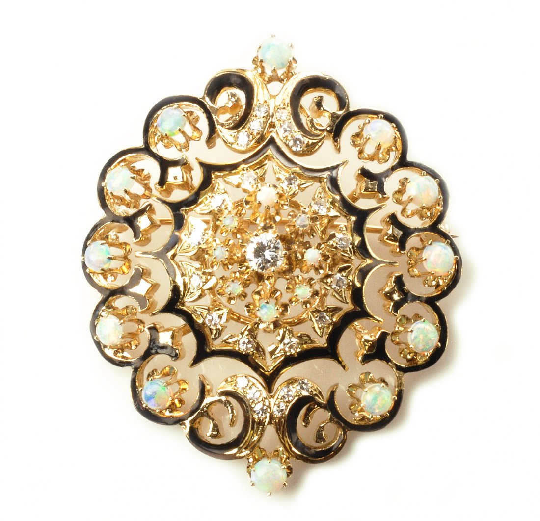 1970's Victorian Style Australian Opal Diamond (1 of 1)