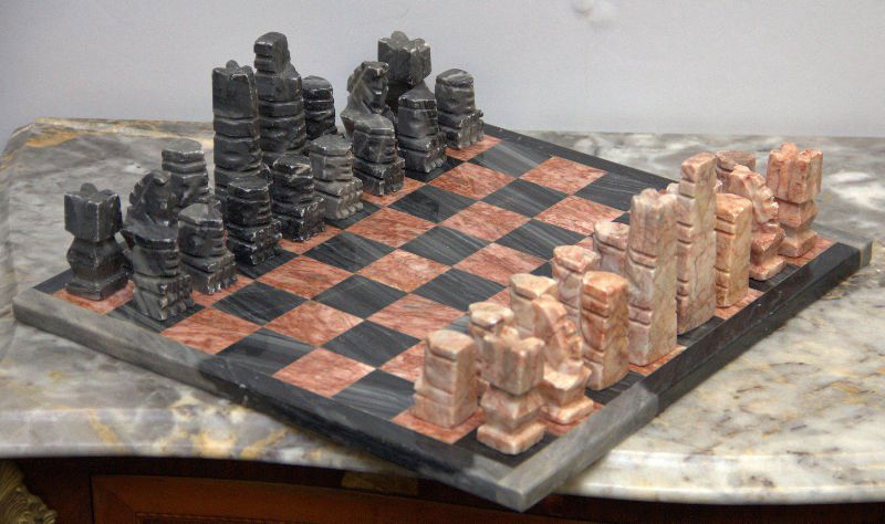 Carved Marble Chess Set (1 of 3)