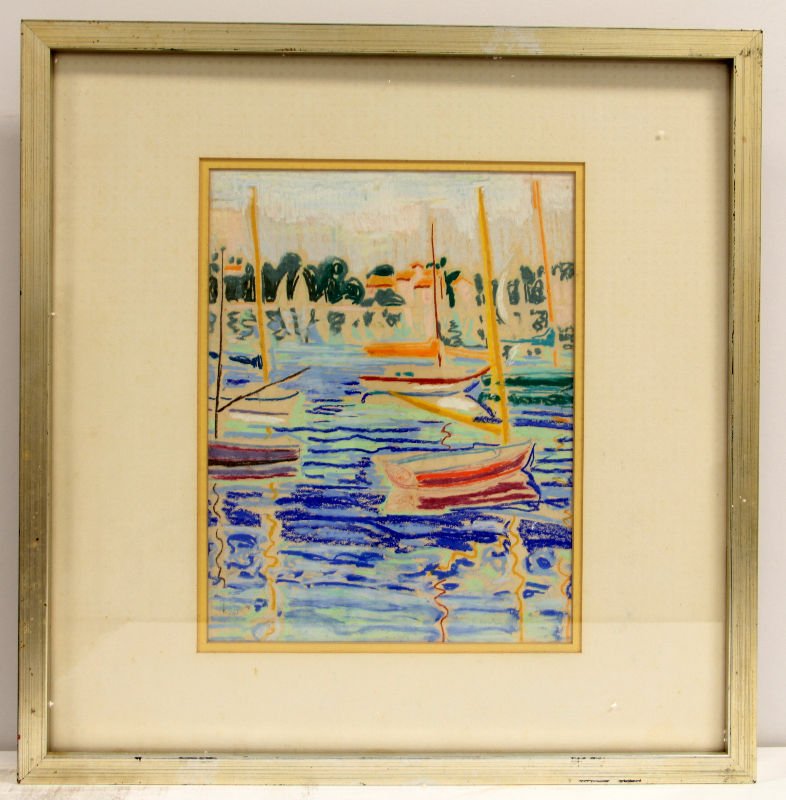 PASTEL OF SAILBOATS AT PORT (1 of 4)