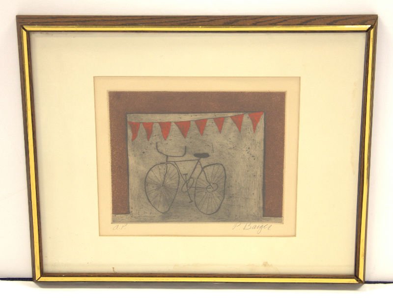 P Barger Etching of A Bicycle (1 of 4)