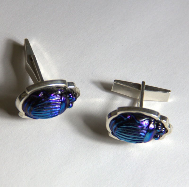 Vintage Tiffany Favrille Scarabe Cufflinks (1 of 2)