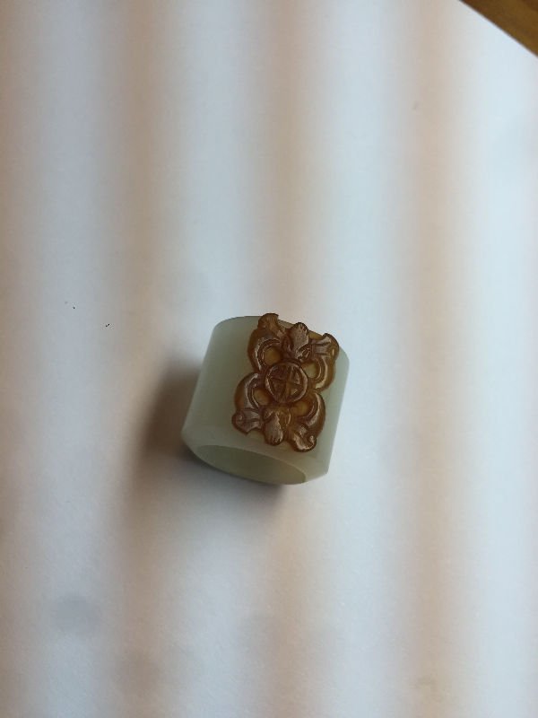 Antique Carved Nephrite Jade Archers Ring (1 of 1)