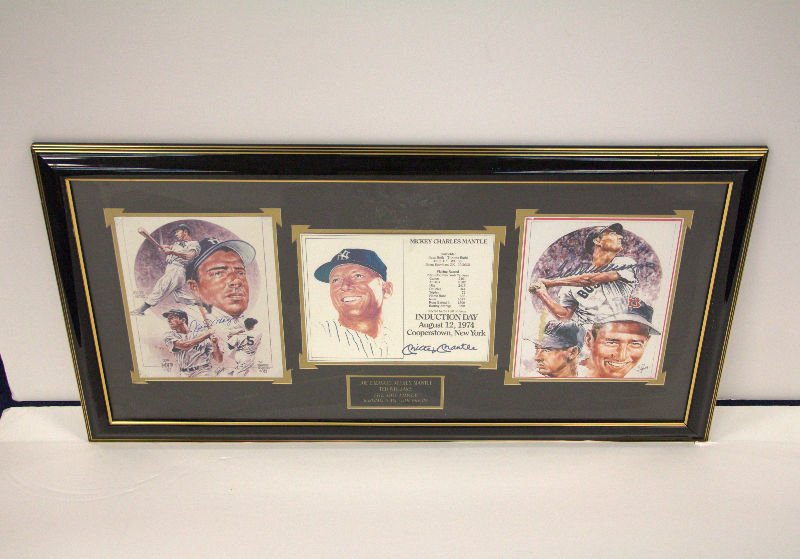 Joe Demagio Mickey Mantle and Ted William "Framed Pics" (1 of 7)