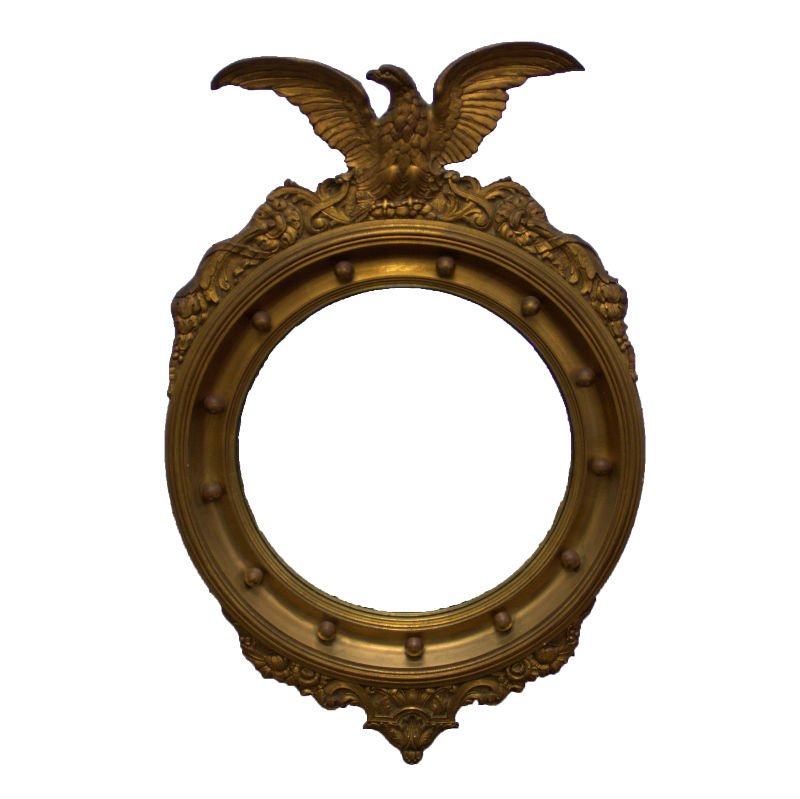 1940's Large Antique Fed Eagle Bullseye Convex Mirror (1 of 3)