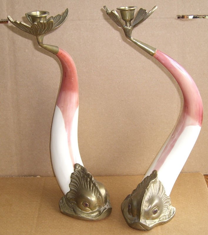 Pair Of Art Nouveau Bronze FIgural Candlesticks (1 of 3)