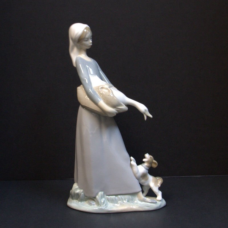 Lladro Figure Girl With Goose & Puppy Dog (1 of 3)