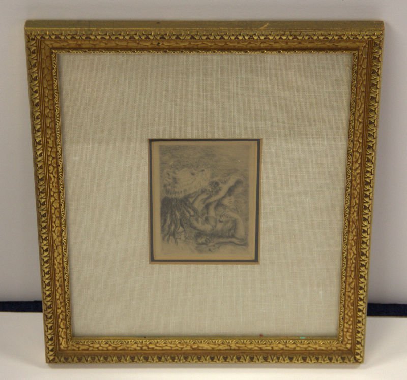 Pierre A Renoir Etching of Two Girls (1 of 3)