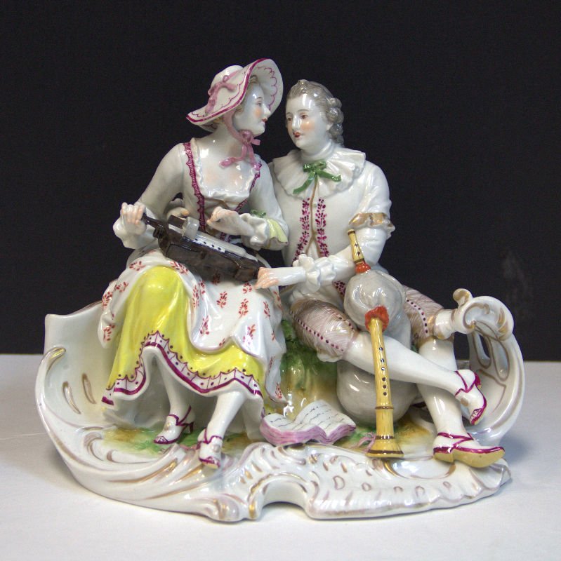 Sitzendorf Hand Painted Porcelain 2 Figure Group (1 of 4)