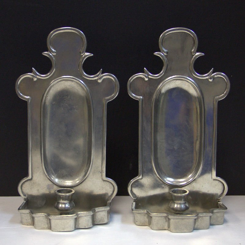Pair Of French Pierre Deux Pewter Sconces (1 of 6)