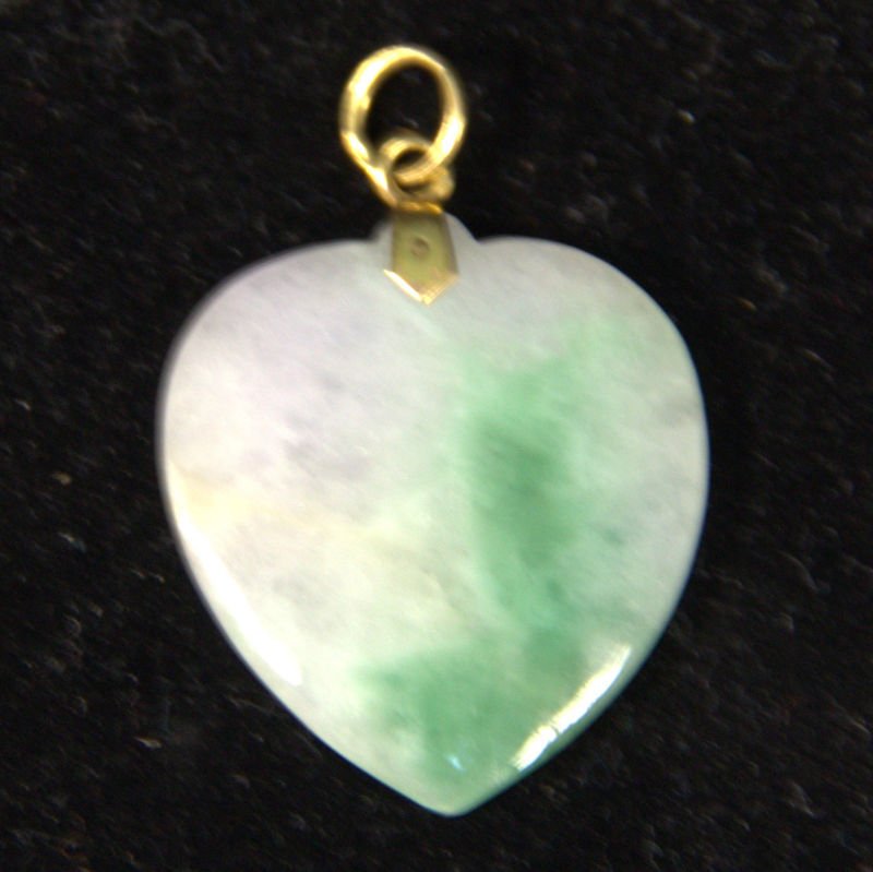 1950's jadeite jade heart pendant (1 of 3)