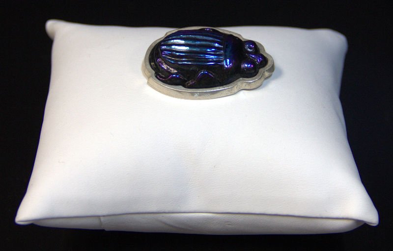 Vintage Tiffany & Co Sterling Blue Iridescent Scarab (1 of 2)