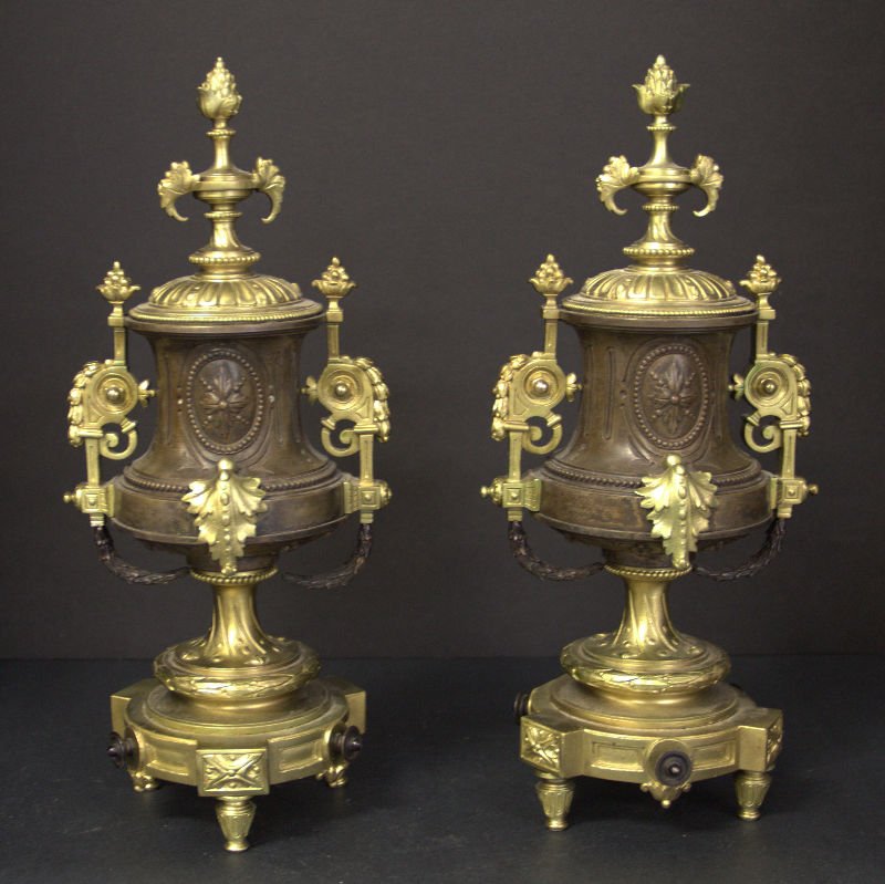 Pair of Antique French Covered Urns (1 of 2)