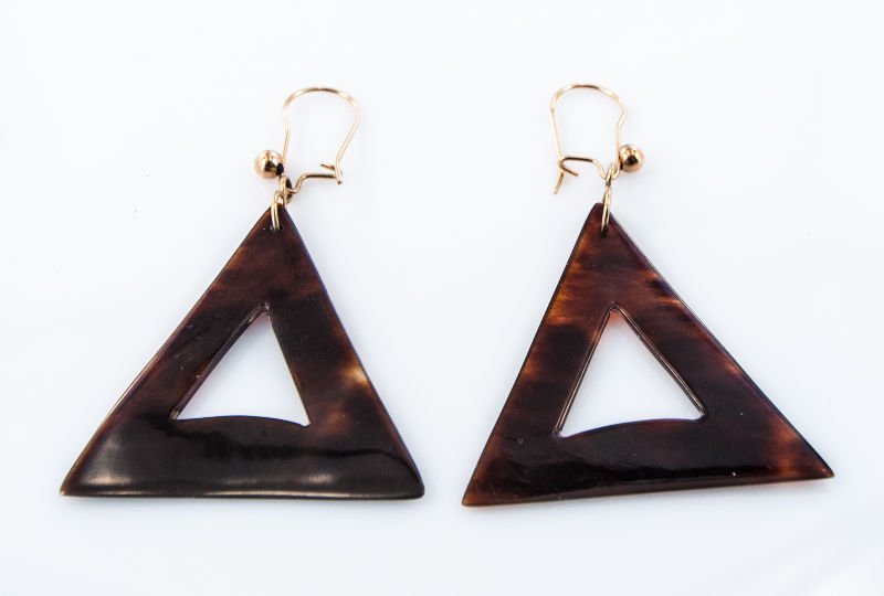 Victorian Tortoise Shell Ear Pendants (1 of 1)