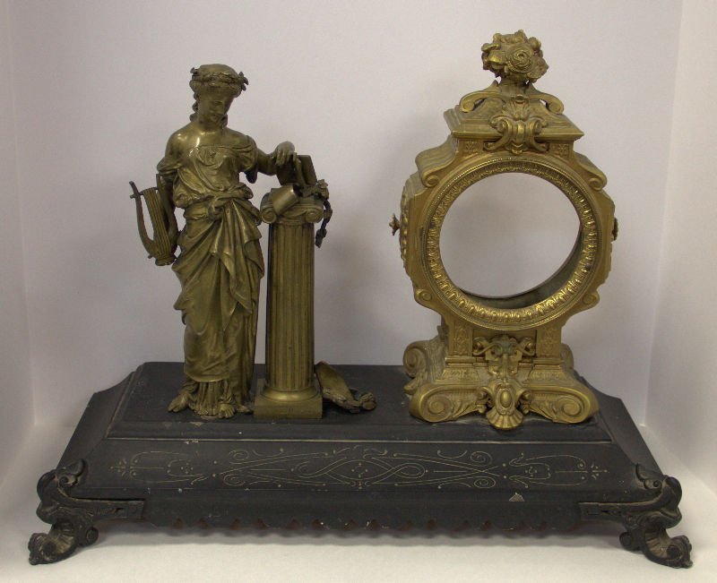Antique Bronze Figural Mantle Clock Case (1 of 6)