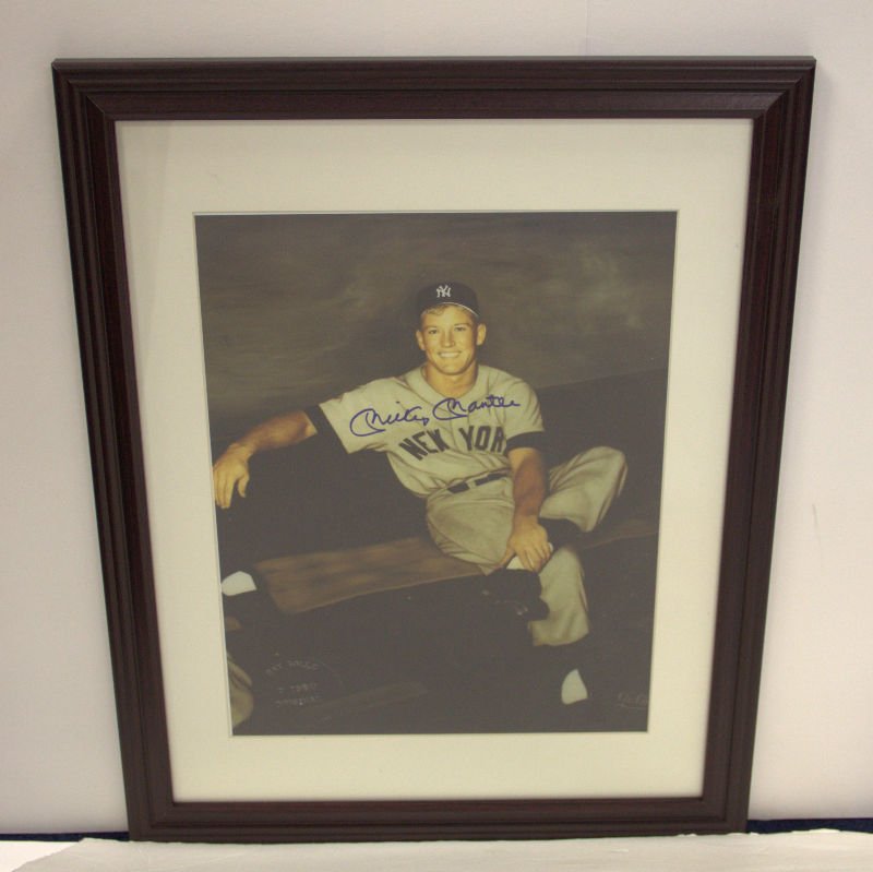 Mickey Mantle Autographed Picture Framed (1 of 2)