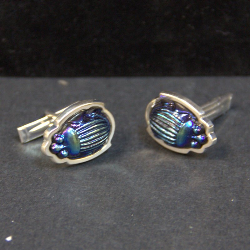 Vintage Tiffany & Co Sterling Pair Of Scarab Cufflinks (1 of 2)
