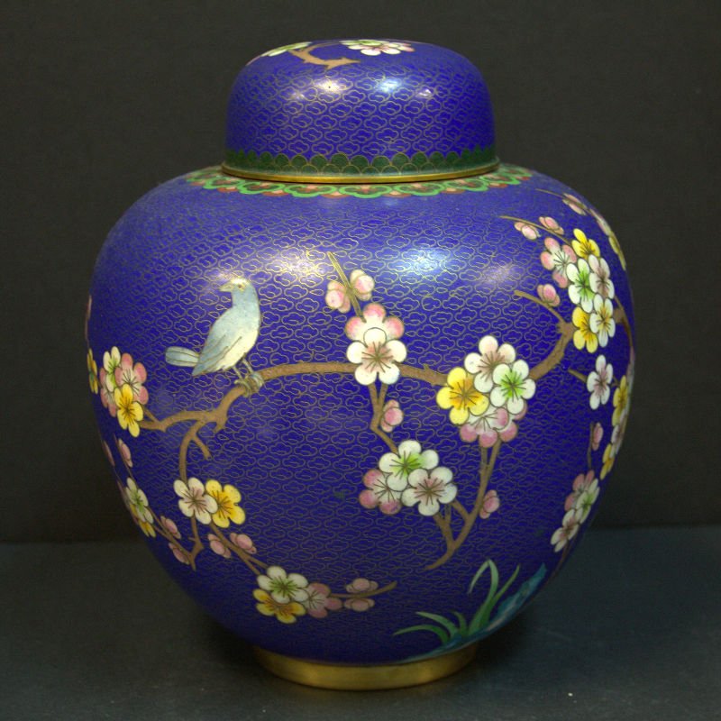 Cloisonne Blue Covered Ginger Jar (1 of 4)