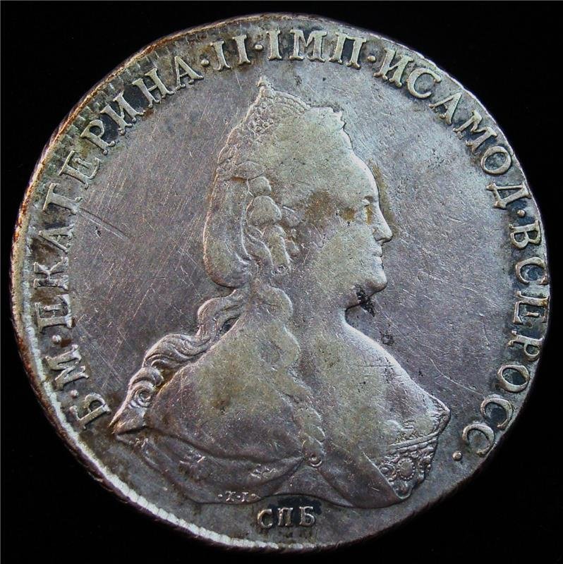 Russia: Catherine II Rouble 1786 CNB-RA. VF/XF.: Russia: Catherine II Rouble 1786 CNB-RA. VF/XF condition.Diakov 528, PETR (2.5), UZD 1160.