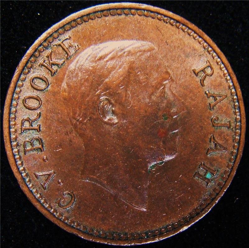 Sarawak: British Protectorate 1/2 Cent 1933-H, AU, (1 of 2)