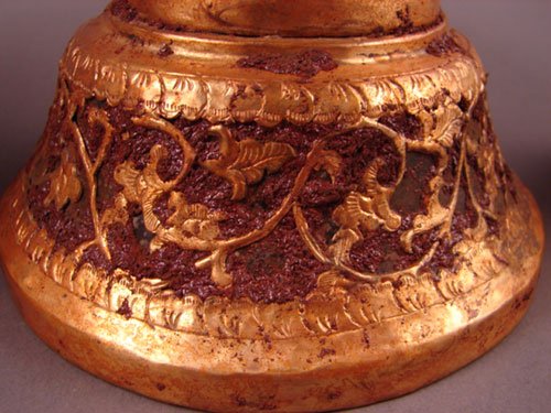 Jade and gold plated silver incense holder / urn - 3