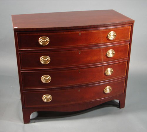 Councill Signed Mahogany Four Drawer Bow Front Ch