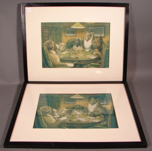 Two CM Coolidor Advertising Dog Prints. Matted an