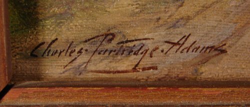 Charles Partridge Adams Signed Oil Painting on Ca - 3