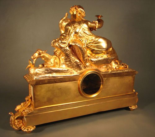 Antique French Figural Large & Important Gilt Bro - 6